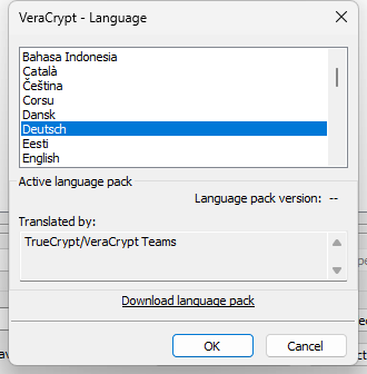 Auswahl der deutschen Sprache