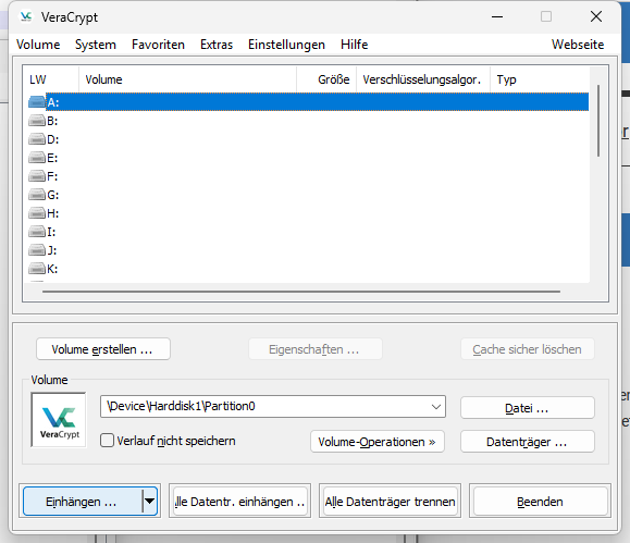 Datenträger wieder aushängen