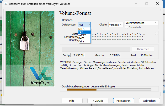 Dateisystem auswählen