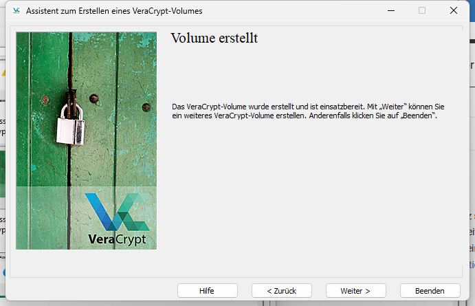 Der Assistent kann beendet werden
